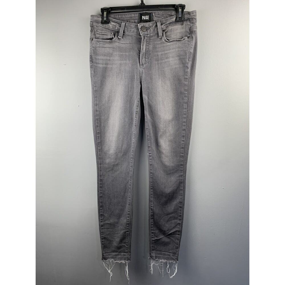 PAIGE Charcoal Ankle Skinny Jeans